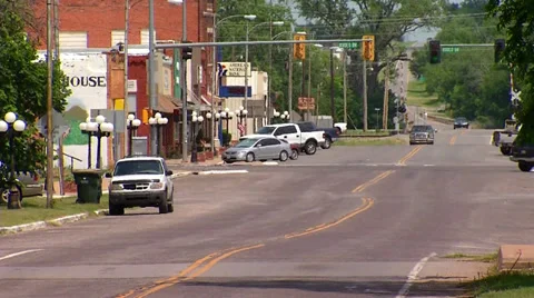 Rural Small Town Main Street Stock Footage