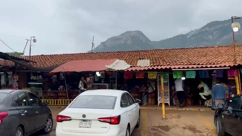 Rural Storefront and Mountain Background Stock Footage 296353858