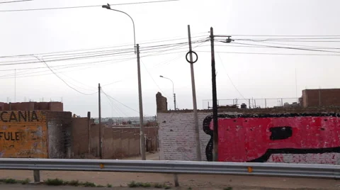 Rural streets of Lima from the car window Stock Footage 63623073