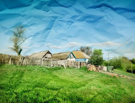 Rural summer landscape Illustrazione stock