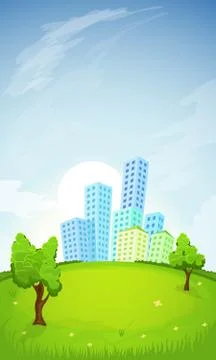 Rural summer landscape Stock Illustration