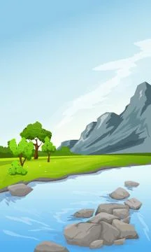 Rural summer landscape Stock Illustration