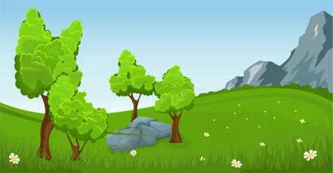 Rural summer landscape Stock Illustration