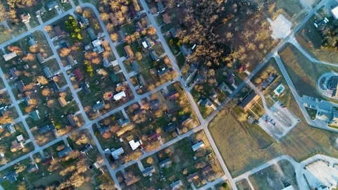Rural Town Flyover Stock Footage 75497222