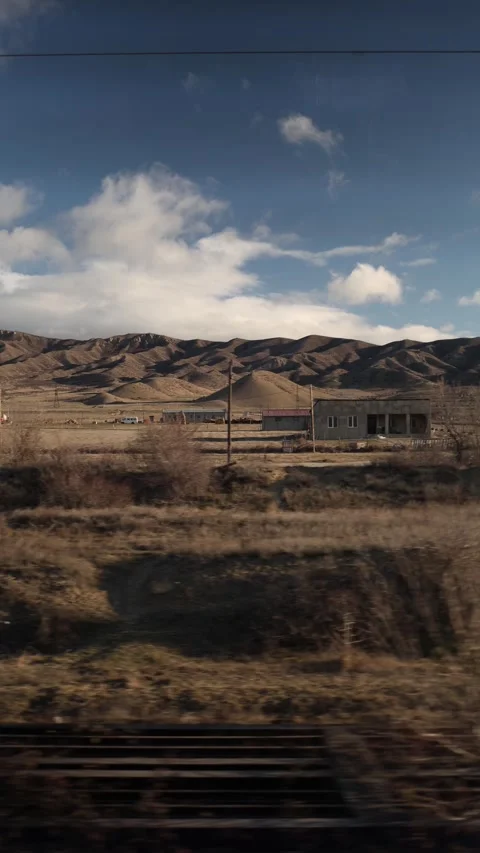 Rural view from moving train Video stock 331023727