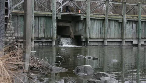 Rural Water Dam Stock Footage 10763736