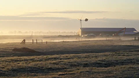 Rural wind turbine Stock Footage 156924639