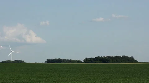 Rural Wind Turbines Generating Clean Energy (Pan Left)) Stock Footage 41852452