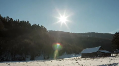 Rural winter landscape Stock Footage 45889078