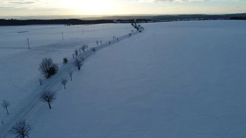 Rural winter landscape. Video stock 102049356