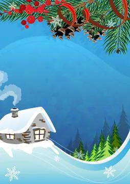 Rural winter landscape Ilustración de archivo