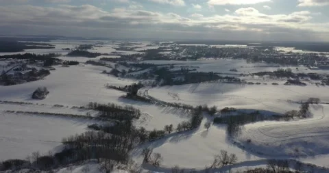 Rural winter scene from drone Stock Footage 151862980