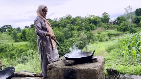 Rural Woman Preparing solid milk Video stock 341498632