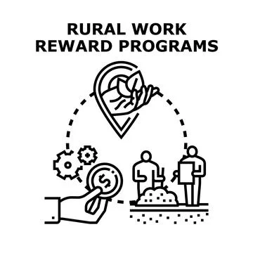 Rural work reward programs concept illustration Stockillustratie