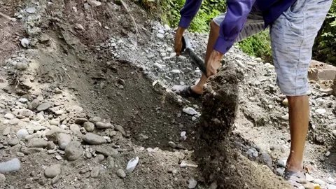 Rural Workers Engaged in Community Development Near Their Homes Stock Footage 339780025
