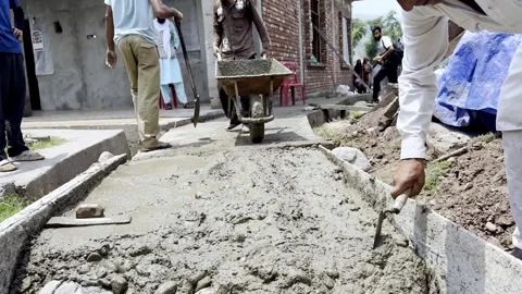 Rural Workers Engaged in Community Development Near Their Homes Stock Footage 339780030