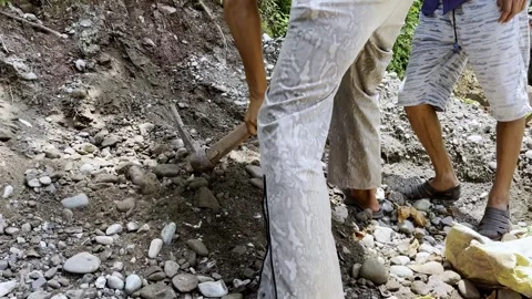 Rural Workers Engaged in Community Development Near Their Homes Stock Footage 339780046