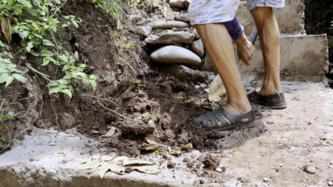 Rural Workers Engaged in Community Development Near Their Homes Stock Footage 339780111