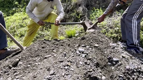 Rural Workers Engaged in Community Development Near Their Homes Stock Footage 339780303