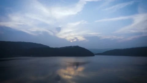 Rursee, Eifel in Winter Stock Footage 107312442