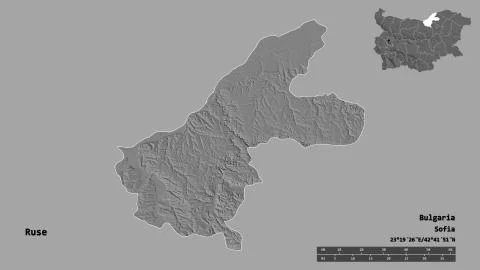 Ruse, Bulgaria. Bilevel elevation map Stock Illustration