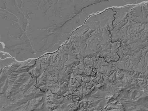 Ruse, Bulgaria. Bilevel elevation map with lakes and rivers Stock Illustration