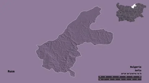 Ruse, Bulgaria. Colored elevation map Stock Illustration