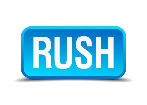 Rush blue 3d realistic square isolated button 스톡 일러스트
