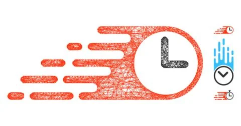 Rush Clock Polygonal Web Vector Mesh Illustration Stock Illustration