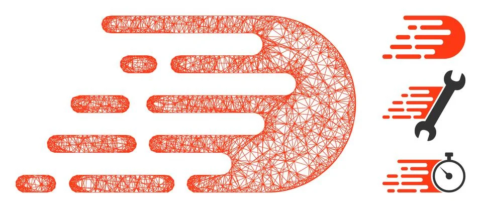 Rush Effect Polygonal Web Vector Mesh Illustration Illustrazione stock