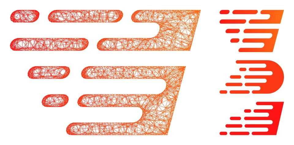 Rush Effect Polygonal Web Vector Mesh Illustration Illustrazione stock