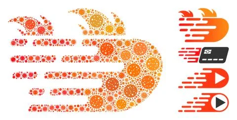 Rush Fire Collage of CoronaVirus Elements Stock Illustration