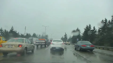 Rush Hour and Bad Driving Conditions Stock Footage 21850952