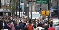 Rush Hour and Crowd of People Walk Down the Street Sidewalk in Midtown Manhattan 4k or 4k+ Resolution