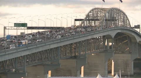 Rush hour bridge traffic Stock Footage 11282838