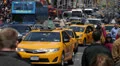 Rush Hour Busy Street Traffic Commuter work home People Times Square Crowded NYC HD Footage