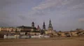 Rush Hour Commuters Commuting Dresden Skyline Old Town German Busy City Streets HD Footage