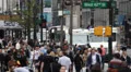 Rush Hour Commuters Crossing, New York City, Crowds, Traffic, Manhattan, USA HD Footage