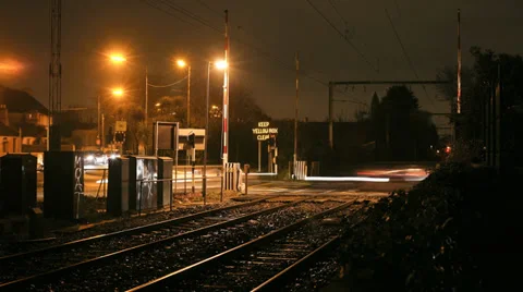Rush Hour, Dart Train Level Crossing, Dublin, Ireland. Stock Footage 33578500