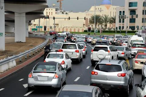 Rush hour in Dubai Stock Photos