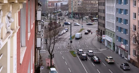 Rush hour in Dusseldorf 스톡 동영상 125618718