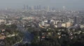 Rush Hour Freeway Los Angeles Skyline Aerial View Hollywood Downtown Highway Day HD Footage
