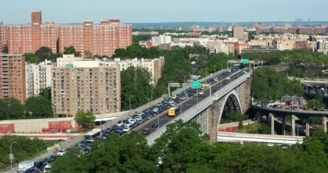 Rush hour highway / freeway traffic, New York City uptown - 4K NYC Stock Footage 242702630