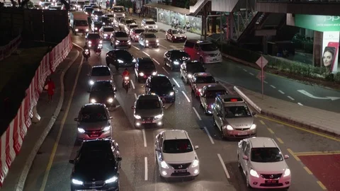 Rush Hour in Kuala Lumpur Stock Footage 87537356