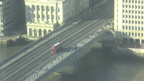 Rush Hour London Bridge Stock Footage 172162329