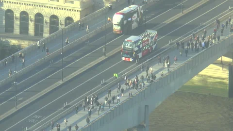 Rush Hour London Bridge Stock Footage 177002680
