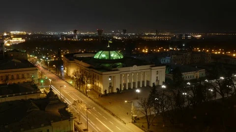 Rush hour in night of city Stock Footage 75047691