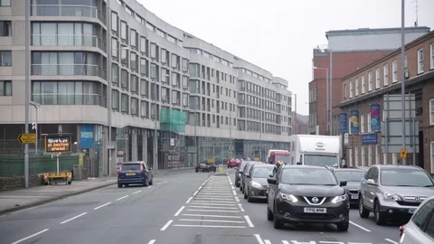 Rush hour in Nottingham, England Stock Footage 79313345