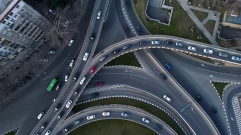 Rush hour on the overpass in the evening Stock Footage 168622626
