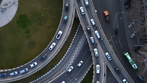 Rush Hour On The Overpass Stock Footage 168952823